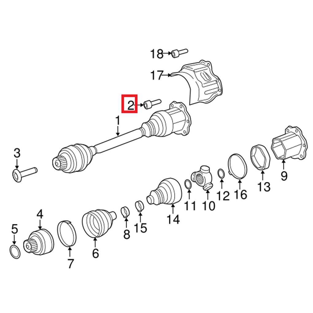 Axle Joint Bolt Genuine Porsche PAF904411